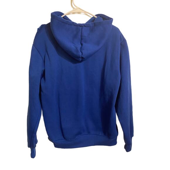 Blue Fleece Lined Hoodie Sweatshirt with "Italia" on the front Size L - Picture 2 of 5